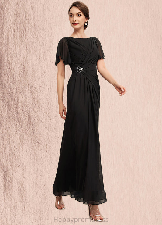 Kiera A-Line Scoop Neck Ankle-Length Chiffon Mother of the Bride Dress With Ruffle Beading XXS126P0014533