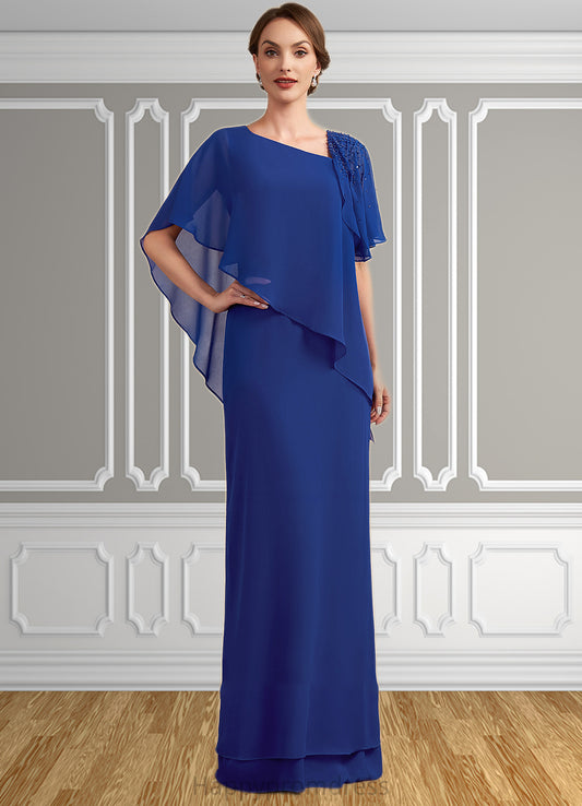 Carolina A-Line V-neck Floor-Length Chiffon Mother of the Bride Dress With Beading Sequins XXS126P0014600