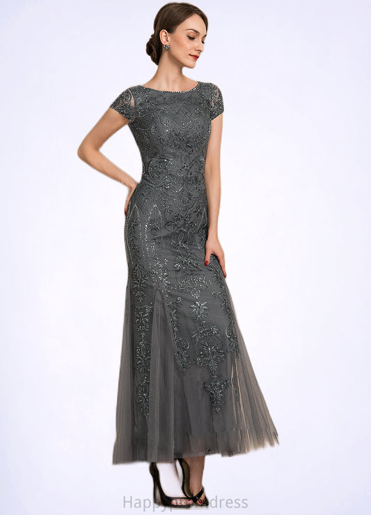 Lauryn Trumpet/Mermaid Scoop Neck Ankle-Length Tulle Lace Sequined Mother of the Bride Dress With Beading Sequins XXS126P0014602