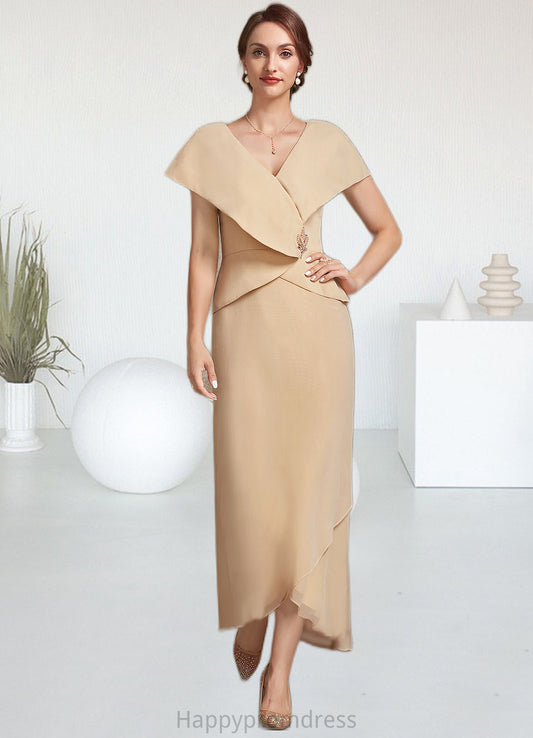 Maritza A-line V-Neck Asymmetrical Chiffon Mother of the Bride Dress With Beading Sequins XXS126P0014615