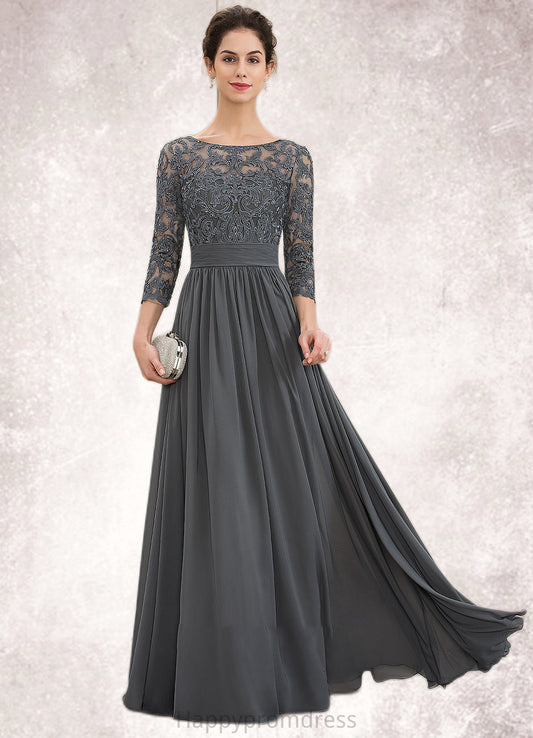 Hazel A-Line Scoop Neck Floor-Length Chiffon Lace Mother of the Bride Dress With Ruffle Beading Sequins XXS126P0014652