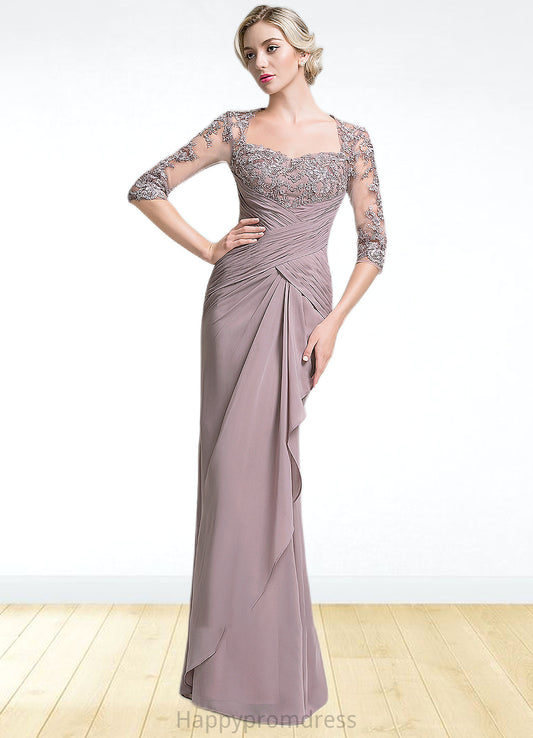 Millicent Trumpet/Mermaid Sweetheart Floor-Length Chiffon Mother of the Bride Dress With Ruffle Cascading Ruffles XXS126P0014694
