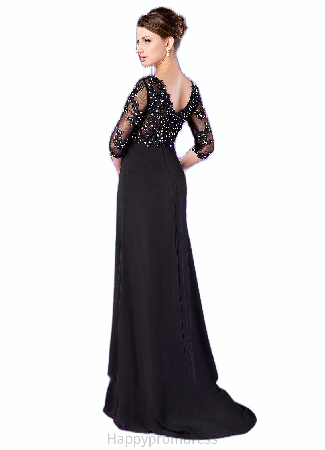Kristina Empire V-neck Sweep Train Chiffon Mother of the Bride Dress With Lace Beading XXS126P0014697