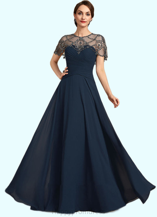 Skye A-Line Scoop Neck Floor-Length Chiffon Mother of the Bride Dress With Ruffle Beading Sequins XXS126P0014711
