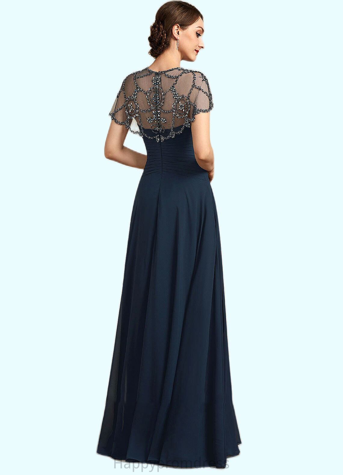 Skye A-Line Scoop Neck Floor-Length Chiffon Mother of the Bride Dress With Ruffle Beading Sequins XXS126P0014711