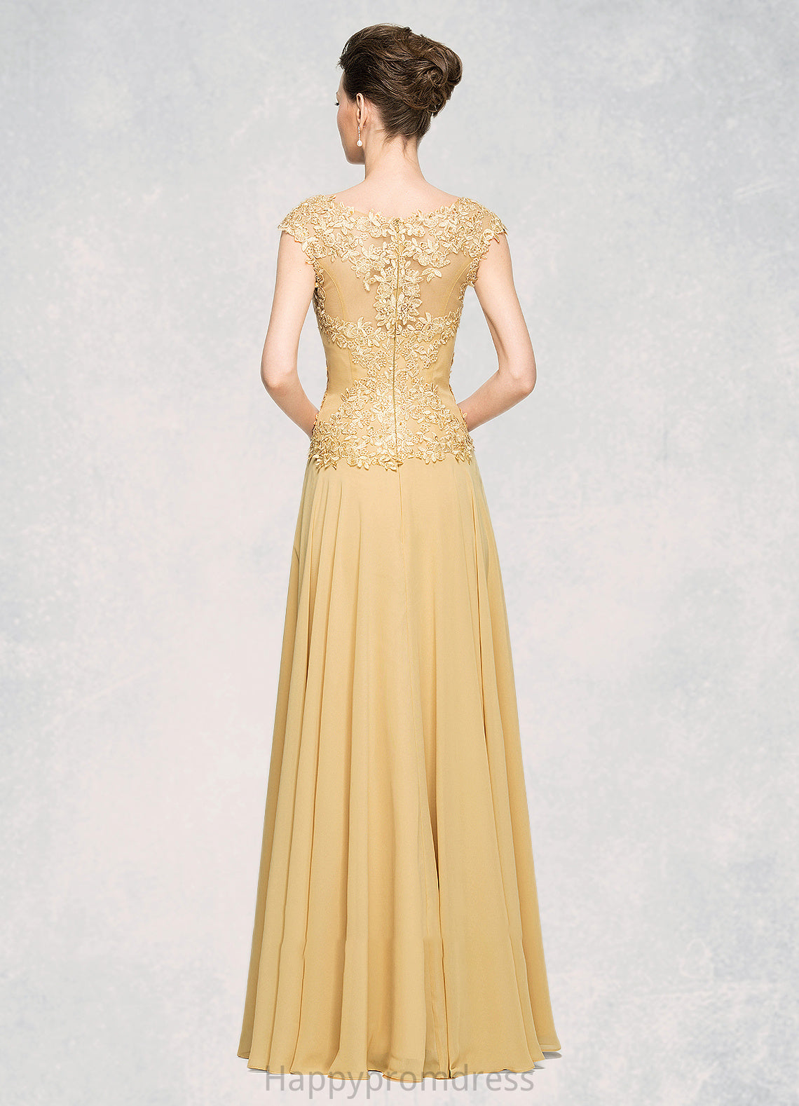 Sally A-Line Scoop Neck Floor-Length Chiffon Lace Mother of the Bride Dress With Beading Sequins XXS126P0014717