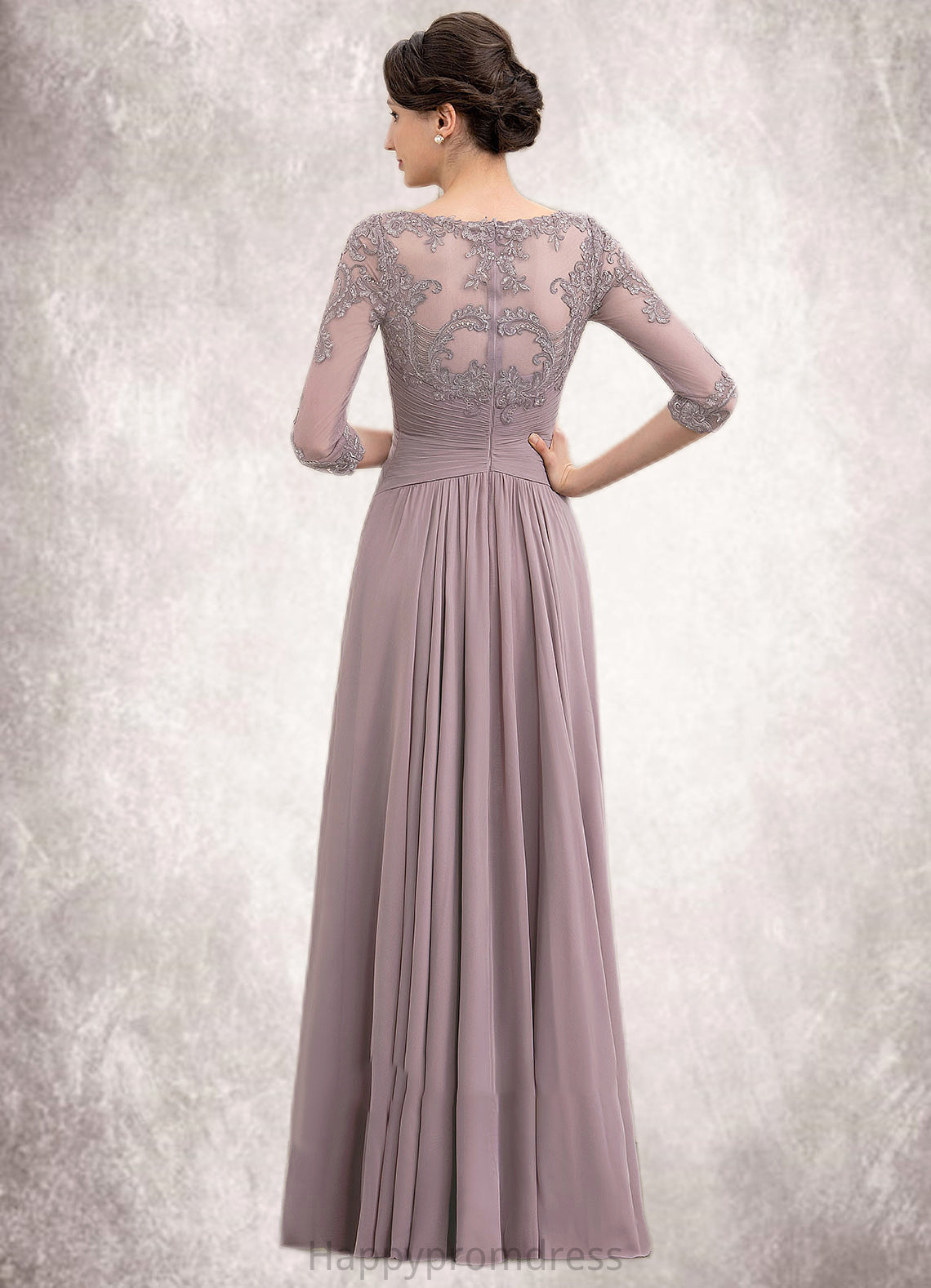 Aryanna A-Line V-neck Asymmetrical Chiffon Lace Mother of the Bride Dress With Sequins XXS126P0014728