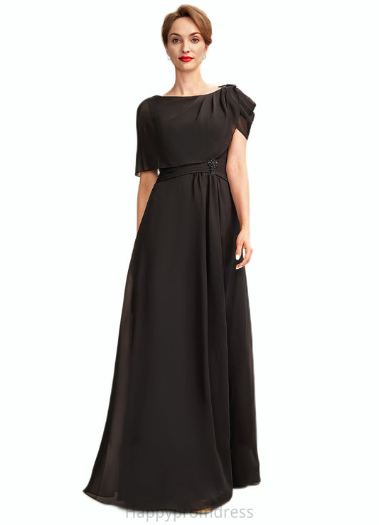 Jayla A-Line Scoop Neck Floor-Length Chiffon Mother of the Bride Dress With Ruffle Beading XXS126P0014970