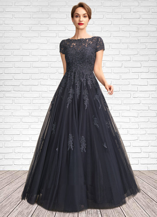 Camryn A-Line Scoop Neck Floor-Length Tulle Lace Mother of the Bride Dress With Beading XXS126P0015029