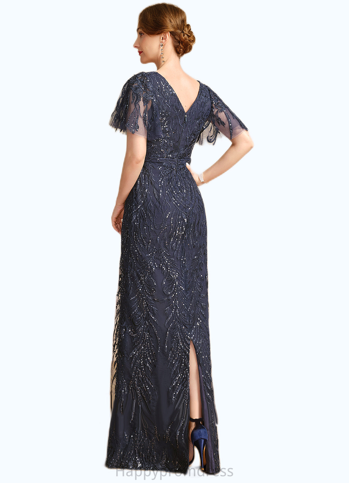 Julia Sheath/Column Square Floor-Length Lace Mother of the Bride Dress With Sequins XXSP0021665