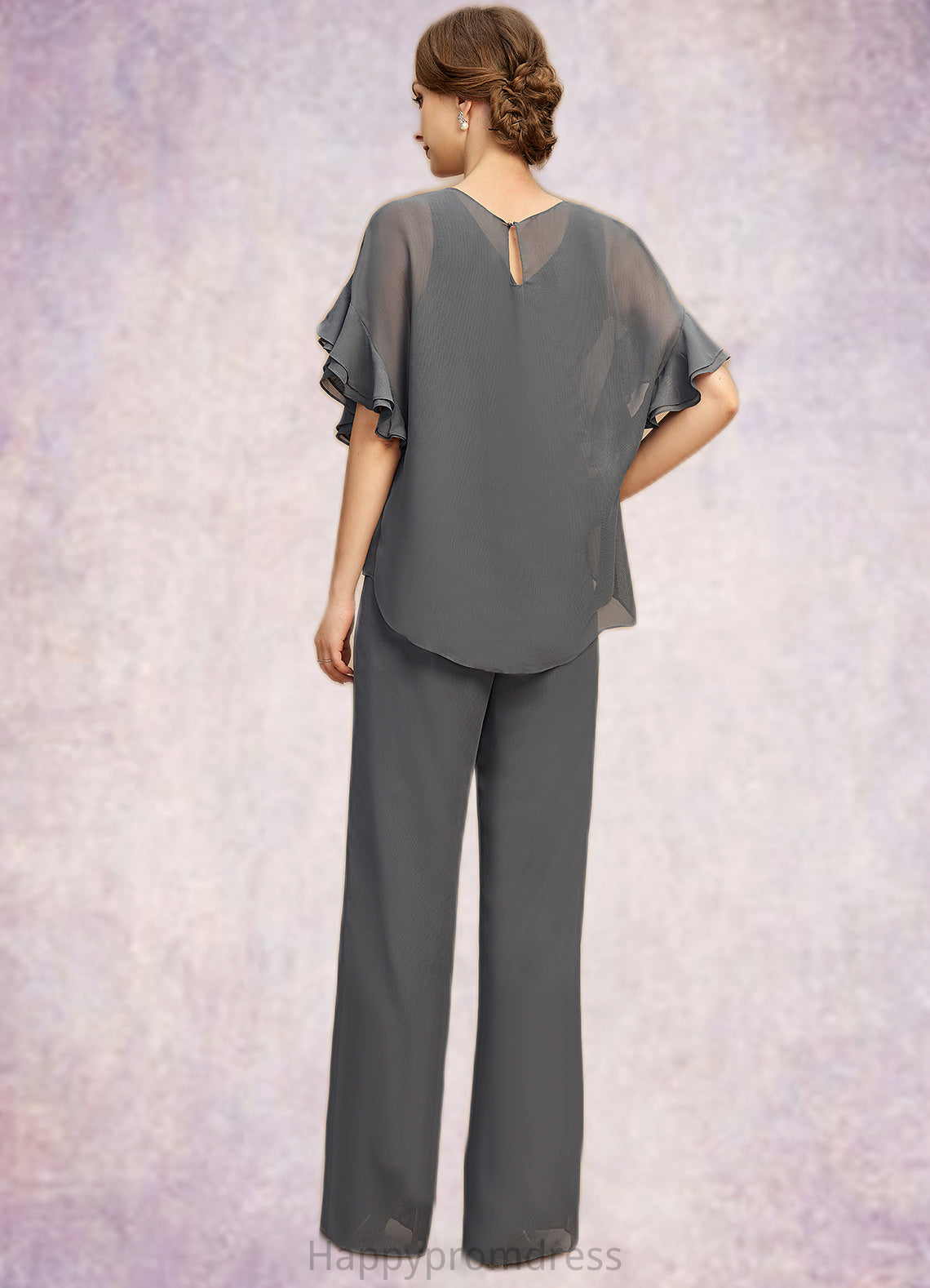 Elisa Jumpsuit/Pantsuit Separates Scoop Floor-Length Chiffon Mother of the Bride Dress XXSP0021940