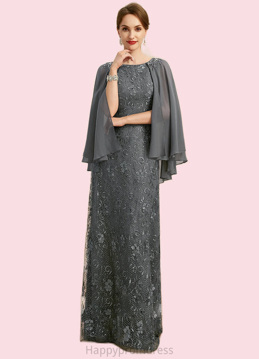 Jillian Sheath/Column Scoop Floor-Length Chiffon Lace Mother of the Bride Dress With Beading Sequins XXSP0021962