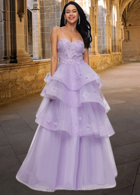 Erica Ball-Gown/Princess Sweetheart Floor-Length Tulle Prom Dresses With Beading Sequins XXSP0022204