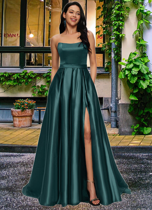 Nayeli Ball-Gown/Princess Sweep Train Satin Prom Dresses XXSP0022207