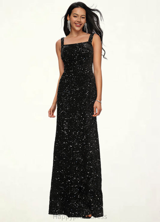 Glenda Sheath/Column Scoop Floor-Length Sequin Prom Dresses XXSP0022228