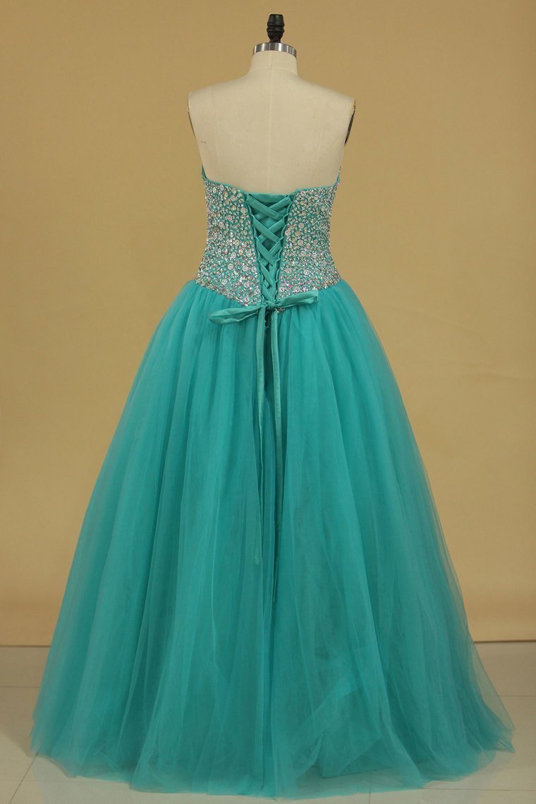 Sweetheart Beaded Bodice Quinceanera Dresses Ball Gown Floor