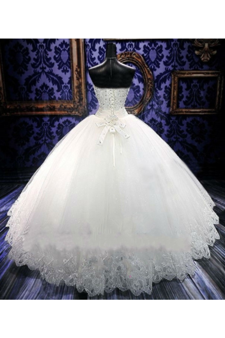 Ball Gown Sweetheart Tulle Wedding Dresses Strapless Wedding