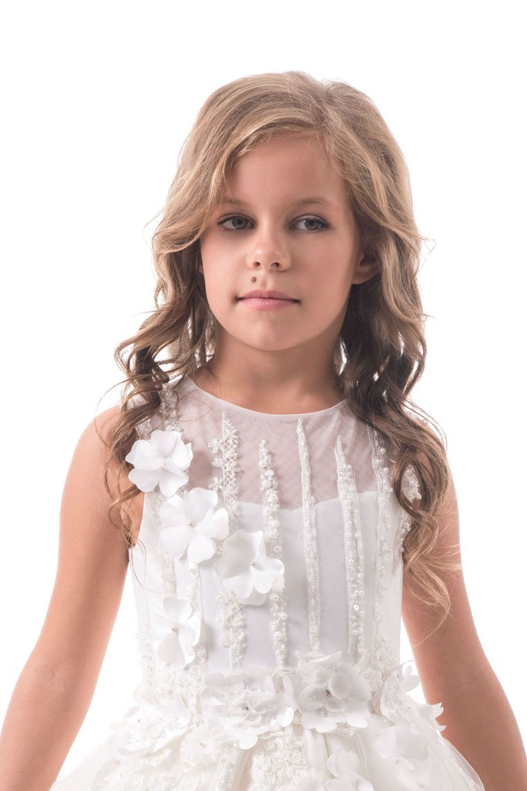 2024 Flower Girl Dresses A Line Scoop Tulle With Beads And Handmade