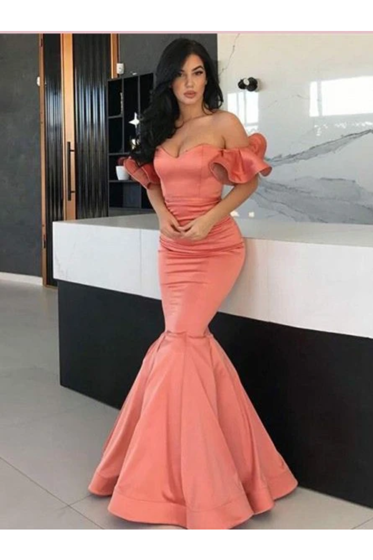 Trumpet/Mermaid Off-The-Shoulder Prom Dress Simple Evening STCPQRAYGBD