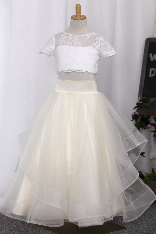 2024 New Arrival Tulle Flower Girl Dresses Scoop Two Pieces With