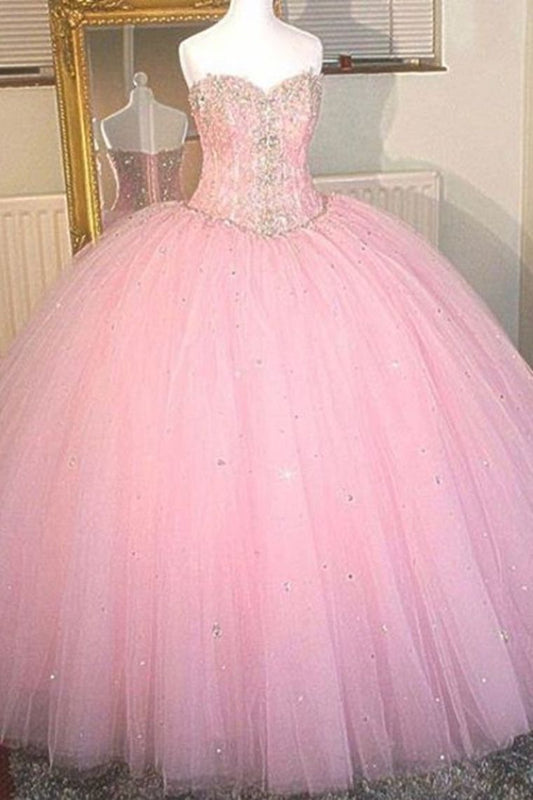 2024 New Arrival Sweetheart Tulle With Applique And Beads Quinceanera Dresses Floor