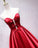 A Line Sweetheart Red Satin Lace Up Long Prom Dresses with Bowknot, Cheap Formal Dresses STC15035
