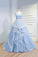 Puffy V Neck Sleeveless Tulle Prom Dress With Appliques Quinceanera STCP4EM4EZY