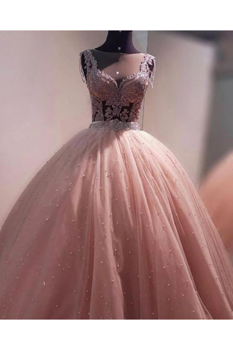 Ball Gown Prom Dress With Beads Floor Length Quinceanera STCPMR2NGAT