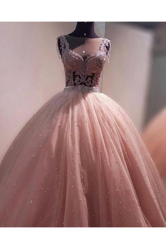 Ball Gown Prom Dress With Beads Floor Length Quinceanera STCPMR2NGAT