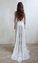 Ivory Sheath Brush Train Long Sleeve Backless Lace Wedding Dress Beach Wedding Dress