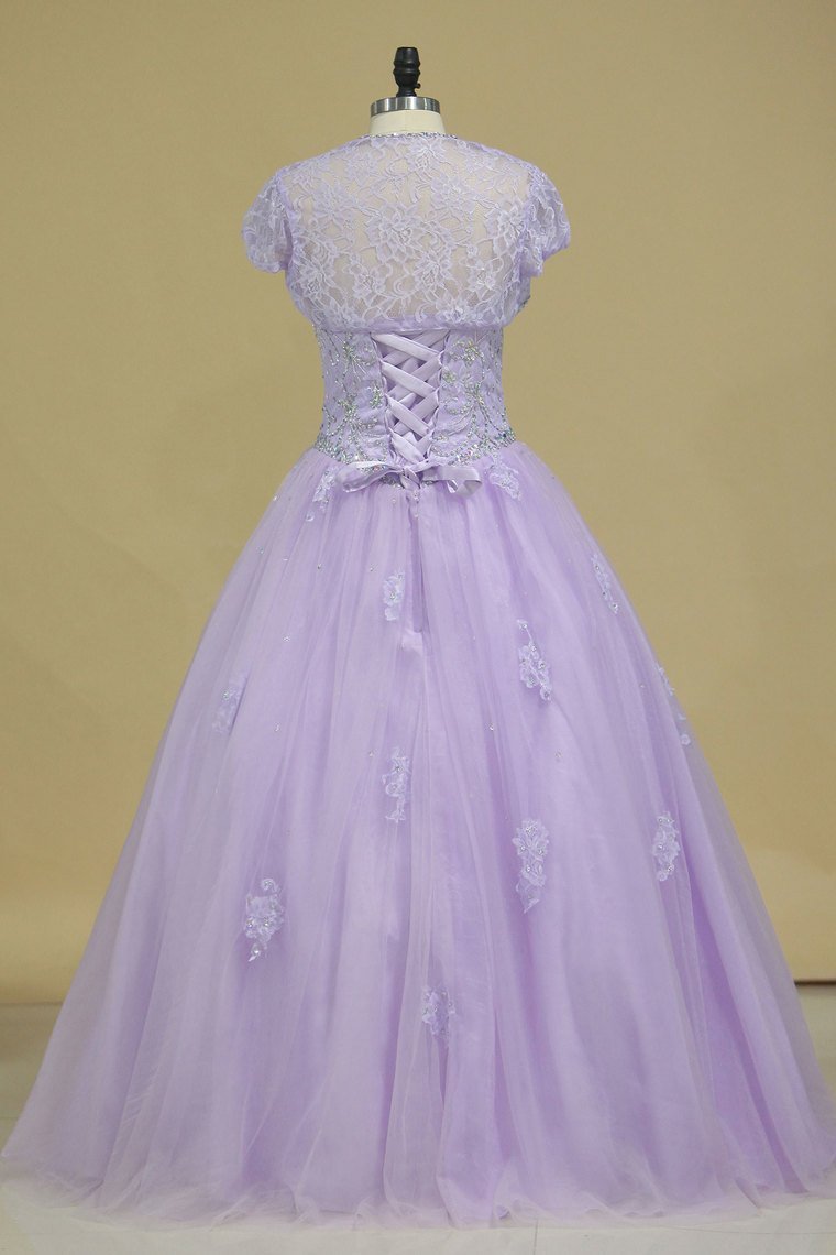2024 Quinceanera Dresses Sweetheart Tulle With Beads And