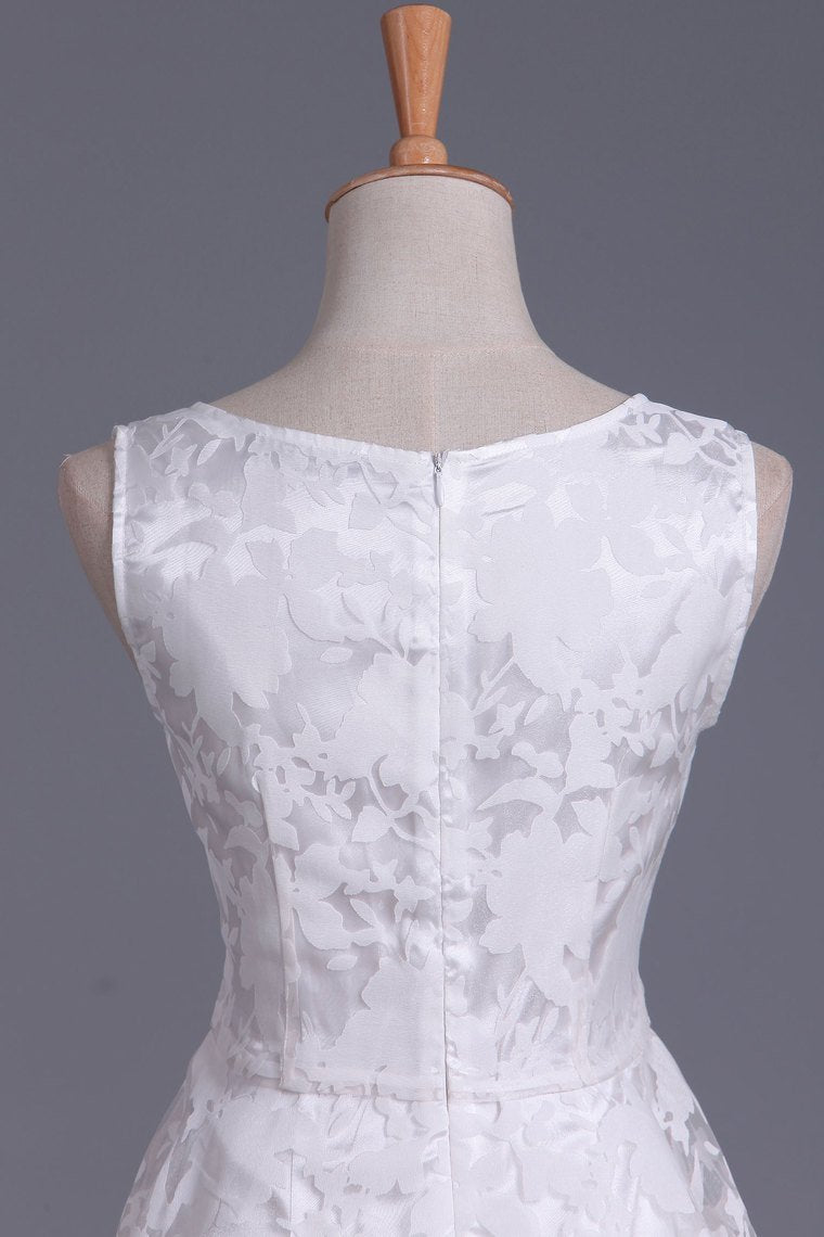 2024 Asymmetrical Scoop A Line Organza Floral Dresses