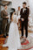 Elegant A Line Long Sleeves Round Neck Backless Boho Wedding Dress, Bridal STC20409