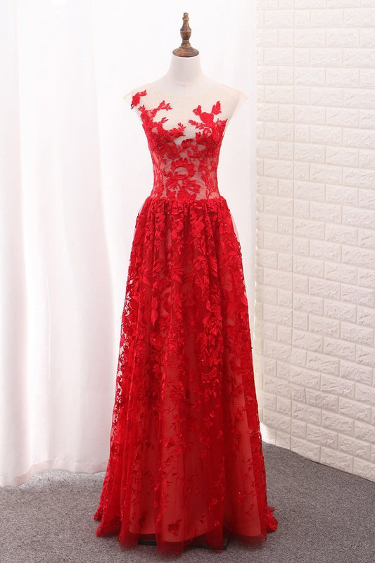 Off The Shoulder Lace Prom Dresses A Line Floor