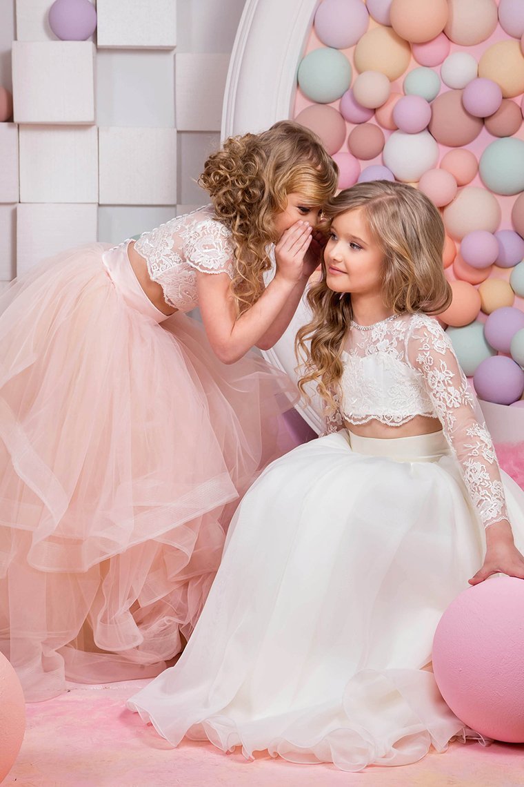 2024 New Arrival Flower Girl Dresses Scoop Two Pieces With Appliques
