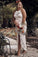 Charming Sheath Lace Bridal Gown with Slit Open Back Ivory Boho Wedding Dresses STC15124