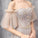Elegant Off Shoulder Floor Length Tulle Prom Dress, Lace up Bridesmaid Dresses STC15185