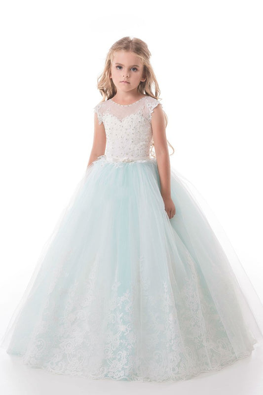 2024 Tulle Scoop With Applique And Sash Ball Gown Flower Girl