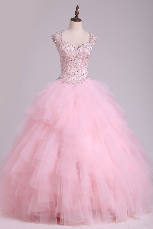 2024 Sweetheart Beaded Bodice Ball Gown Quinceanera Dresses Floor Length