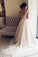 A Line Cap Sleeve Lace V Neck Chiffon Ivory Beads Wedding Dresses, Wedding Gowns STC14996