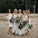 Simple V Neck Mermaid White Chiffon Bridesmaid Dresses, Wedding Party Dresses STC15534