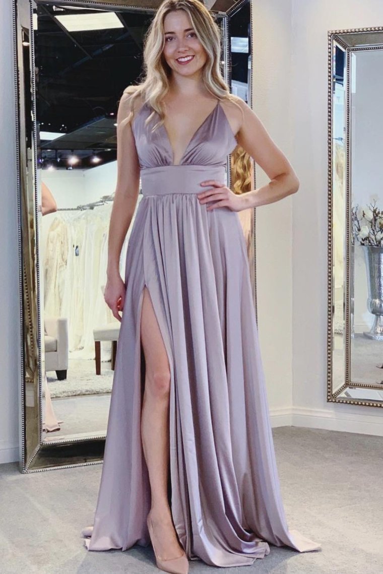 Pleated Empire Prom Dress With