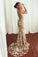 Sexy Mermaid V neck Lace Appliques Long Prom Dresses Spaghetti Straps Formal Dresses STC15342