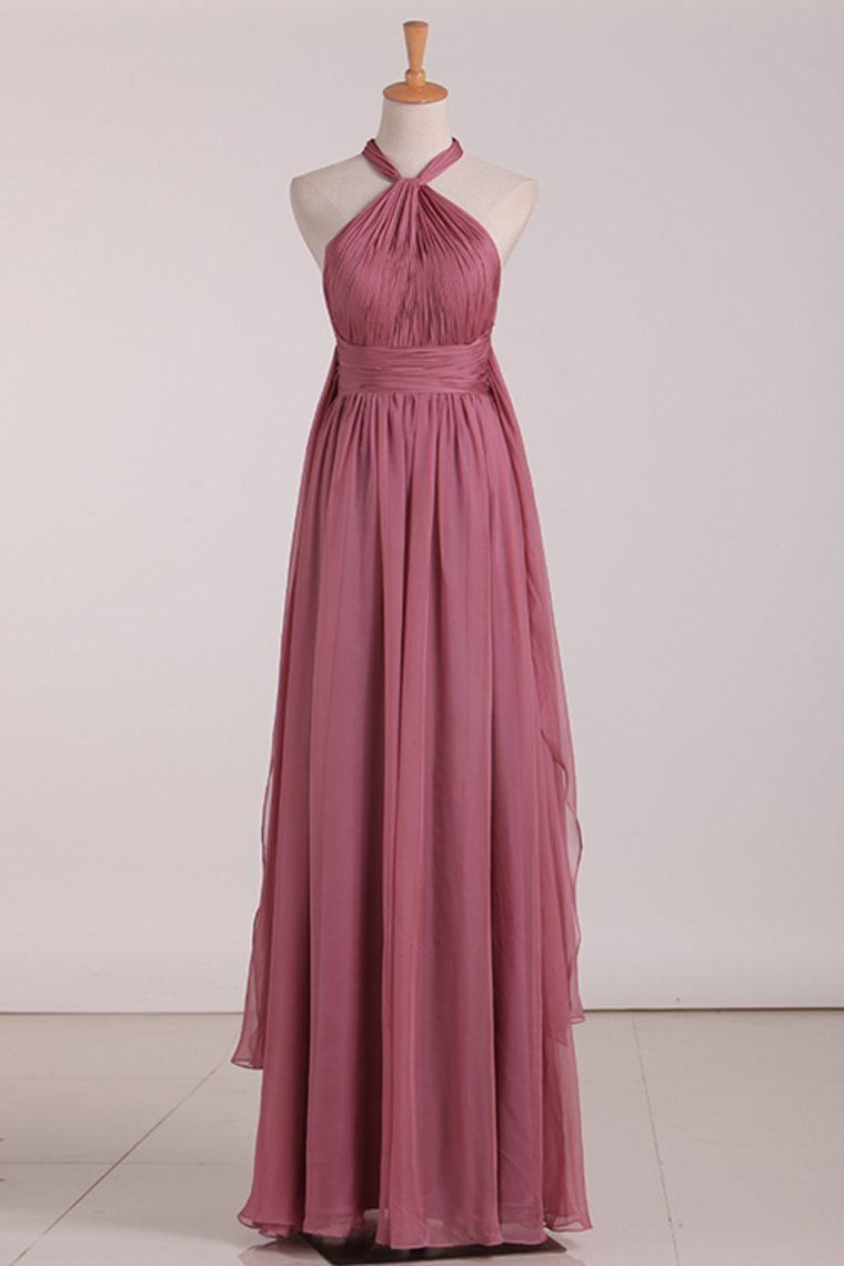 Sexy Open Back Bridesmaid Dresses Chiffon With