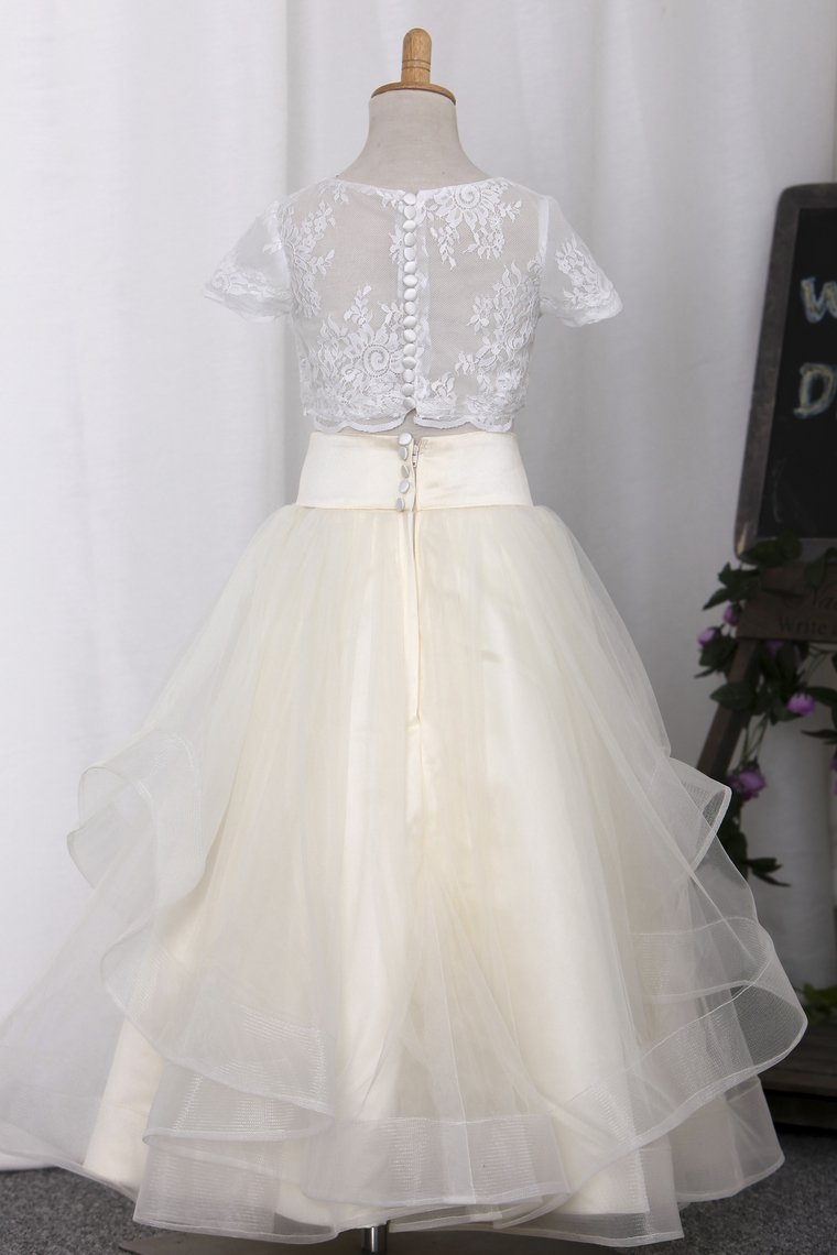 2024 New Arrival Tulle Flower Girl Dresses Scoop Two Pieces With