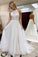 A Line Halter Tulle Wedding Dress with Top Lace, Backless Beach Wedding Dresses STC15547