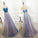 Elegant Tulle Long Vintage Sleeveless Sweetheart Strapless Blue Lace-up Prom Dresses