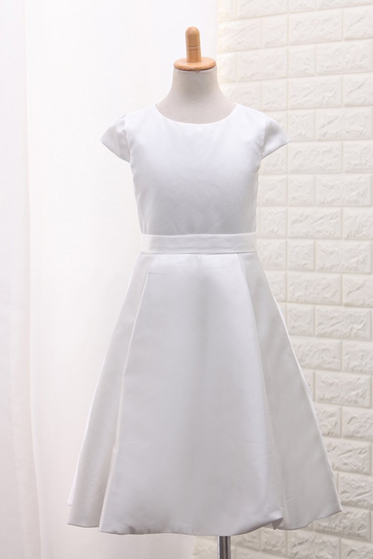 New Arrival Scoop A Line Flower Girl Dresses Satin With