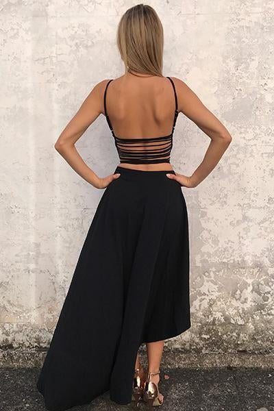 Unique A Line Burgundy High Low Sleeveless Backless Prom Dresses, Cheap Evening Dresses STC15450