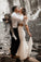 Two Pieces Lace Off the Shoulder Short Sleeves Wedding Dresses, Beach Wedding Gowns STC15446